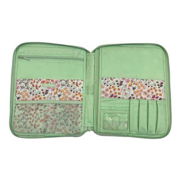 Vera Bradley Mint Pink Floral Zip Around Notepad Folio - Picture 3 of 6